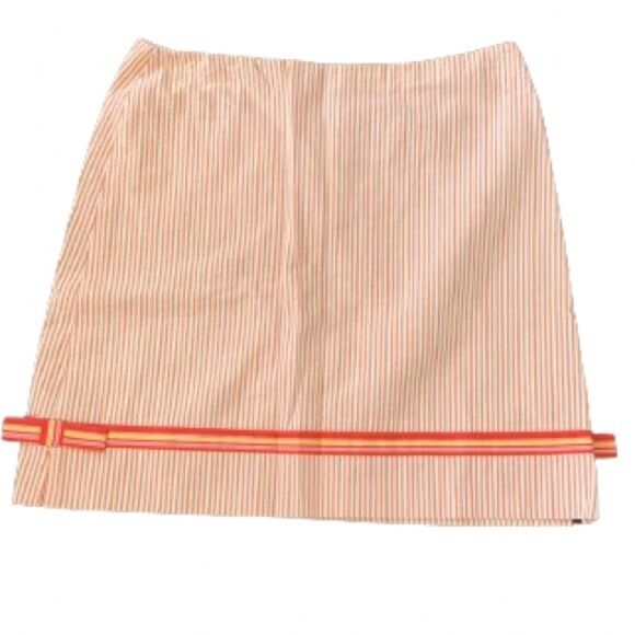 Mollie B Tote & Matching Skirt Set – Pink Orange Seersucker with Ribbon - Picture 3 of 12